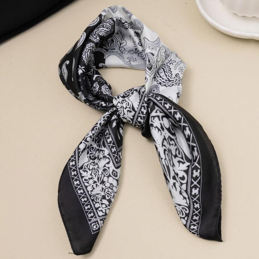 Luxury Ornamental Paisley Silky Bandana Square Neck Scarf*26"x26"